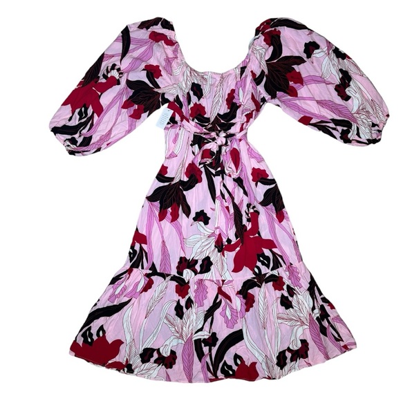 Eloquii Tropical Wrap Bodice Maxi Dress sz 20 NWT Pink Black - Picture 6 of 12